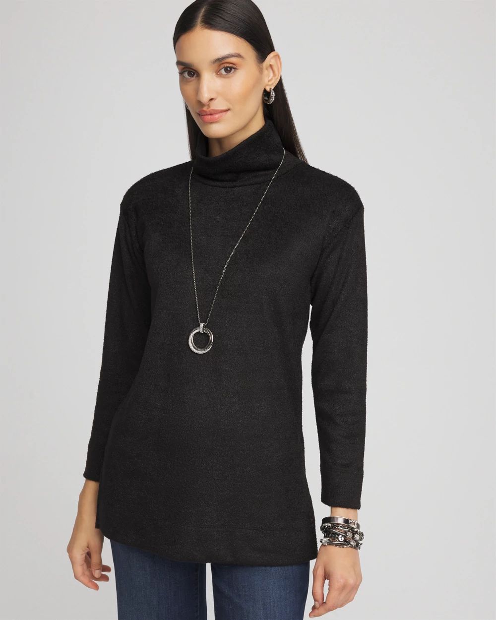 Cozy Mock Neck Jacquard Tunic | Chico's